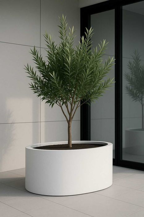 Donica OVAL FineGardens.pl antracyt włókno szklane