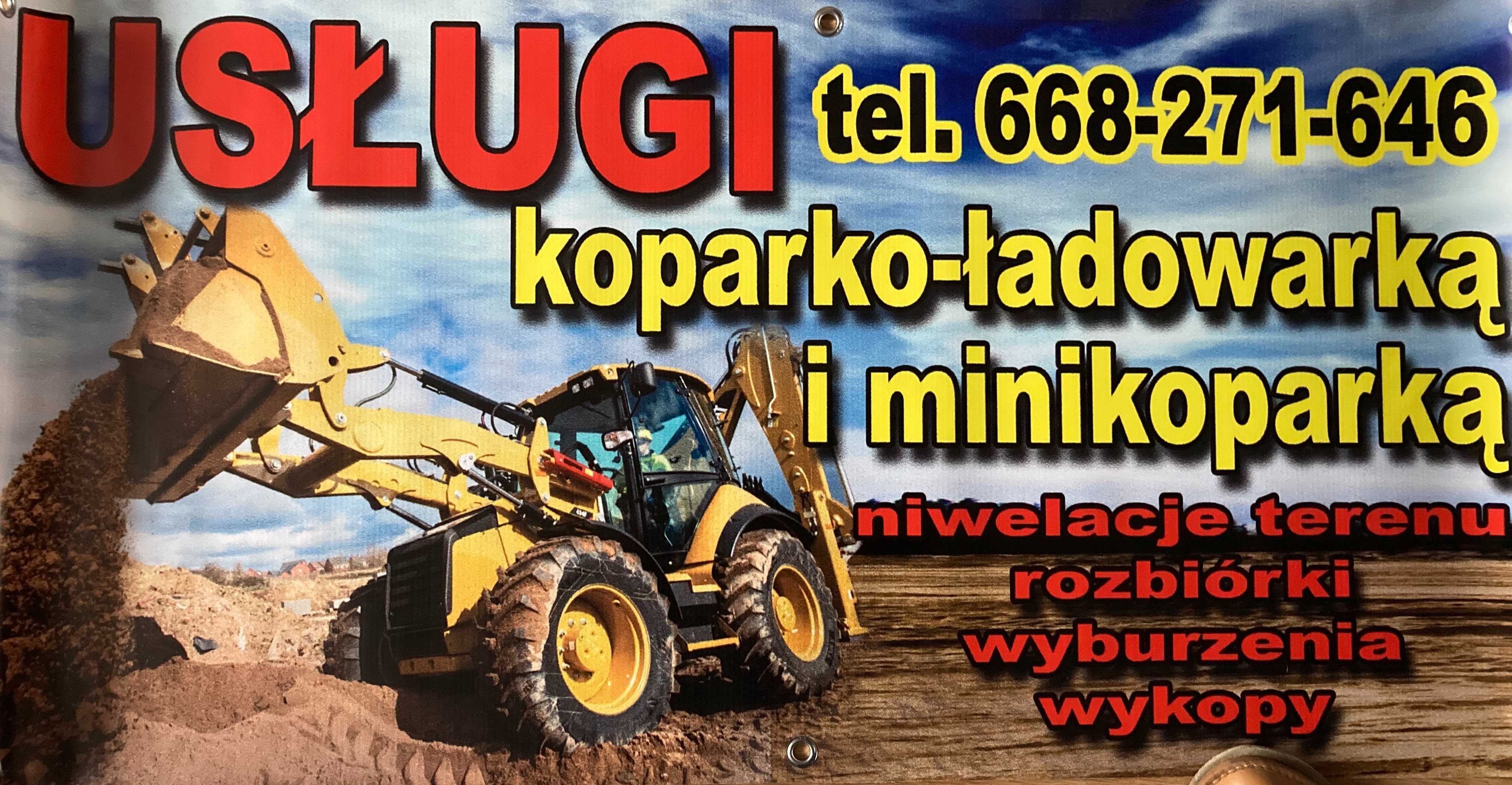 wynajem koparka gąsiennicowa 2-11t koparko-ladowarka mlot prace ziemne