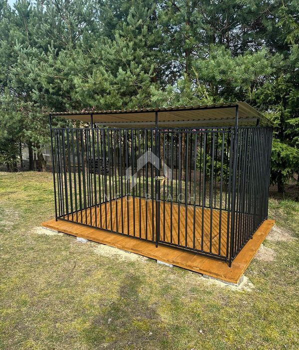 Kojec dla psa 3x2m  - Podłoga drewniana - Dach spad w tył  NB383