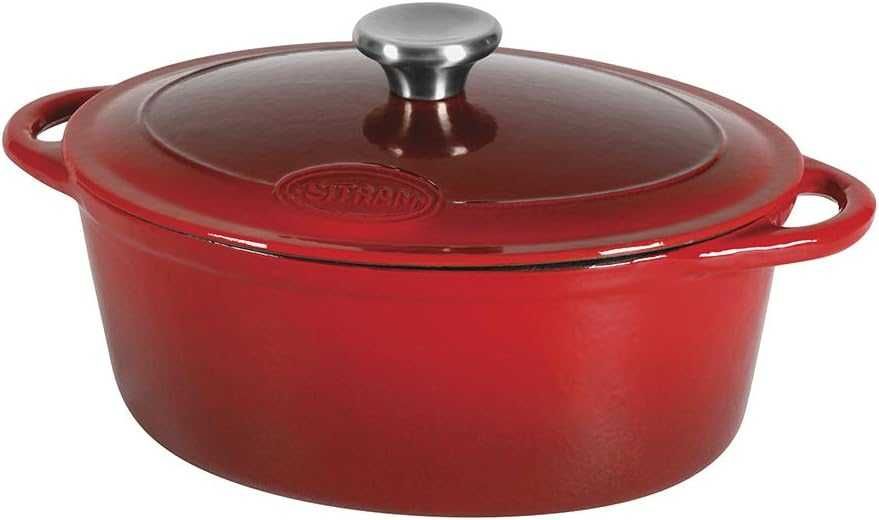 Sitram Emaliowany Tradycyjny Owalny Czerwony Garnek 9 L.