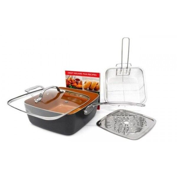 Сковорода-фритюрниця квадратна з кришкою TOP KITCHEN BN-8001