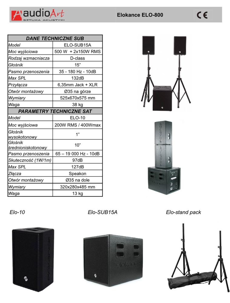 Wynajem zestaw nagłośnienia głośniki subwoofer oswietlenie PAR LED dym