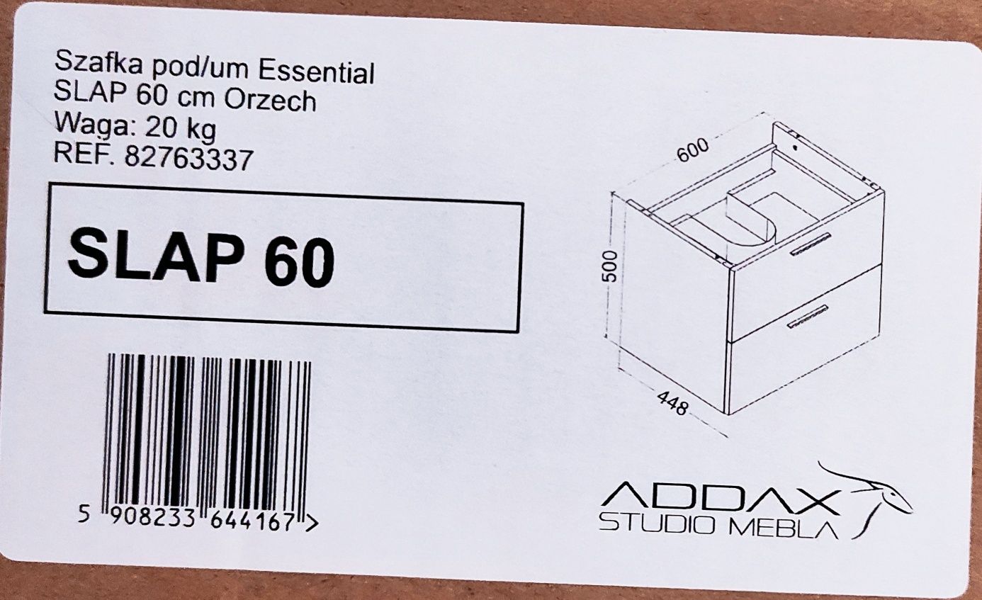 Szafka pod umywalkę Essential Slap 60 Addax