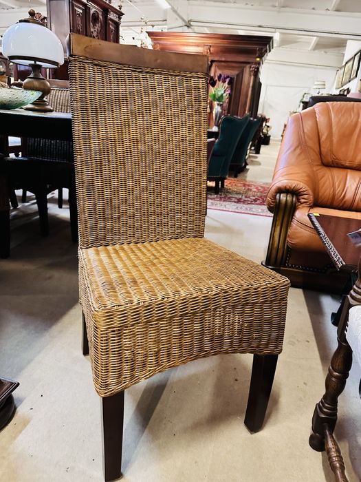 KOLONIALNY stół tekowy z 6 krzesłami z wikliny :)