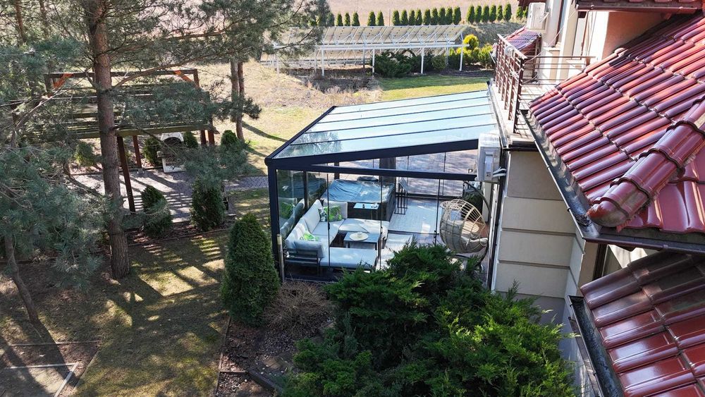 Zadaszenie tarasu, pergola, ogród szklany, patio, oranżeria