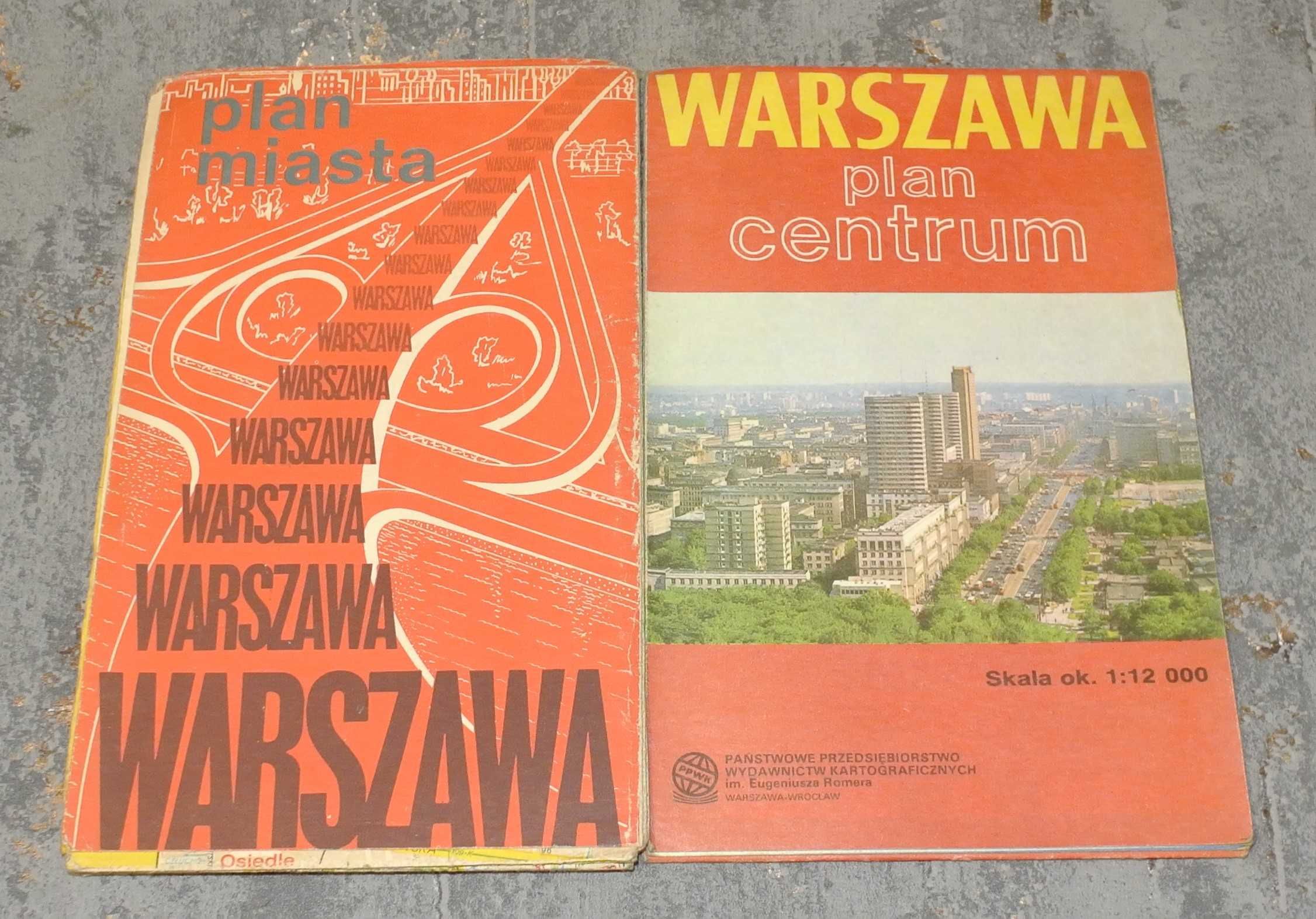 Warszawa - plan miasta i centrum