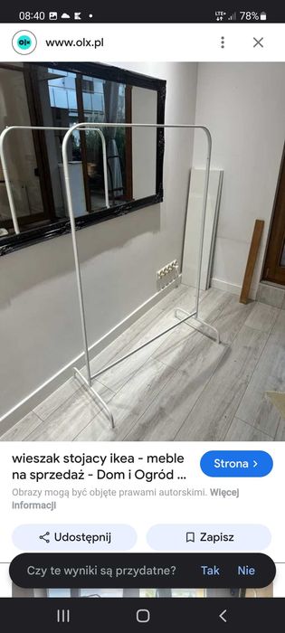 MULIG Ikea Wieszak na ubrania biały 99x152 cm metalowy stojak