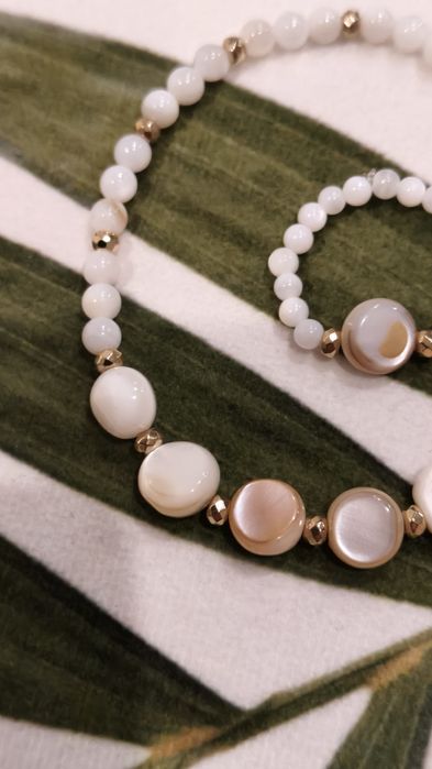 Zestaw bransoletka i pierścionek z naturalnych kamieni