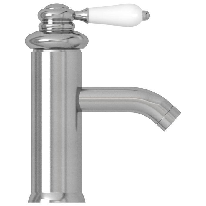 vidaXL Bateria umywalkowa, srebrna, 130x180 mm