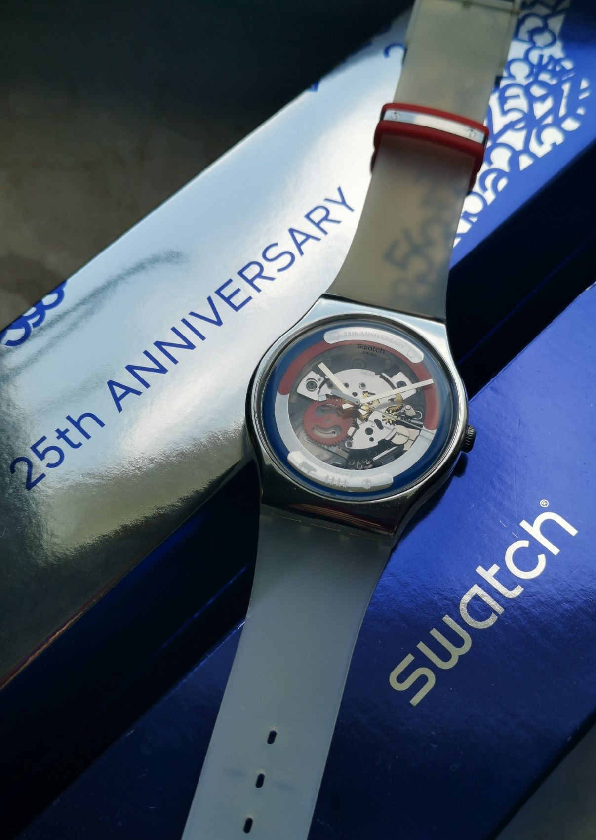 Swatch unikat 25lecie firmy SUOZ195 Blue