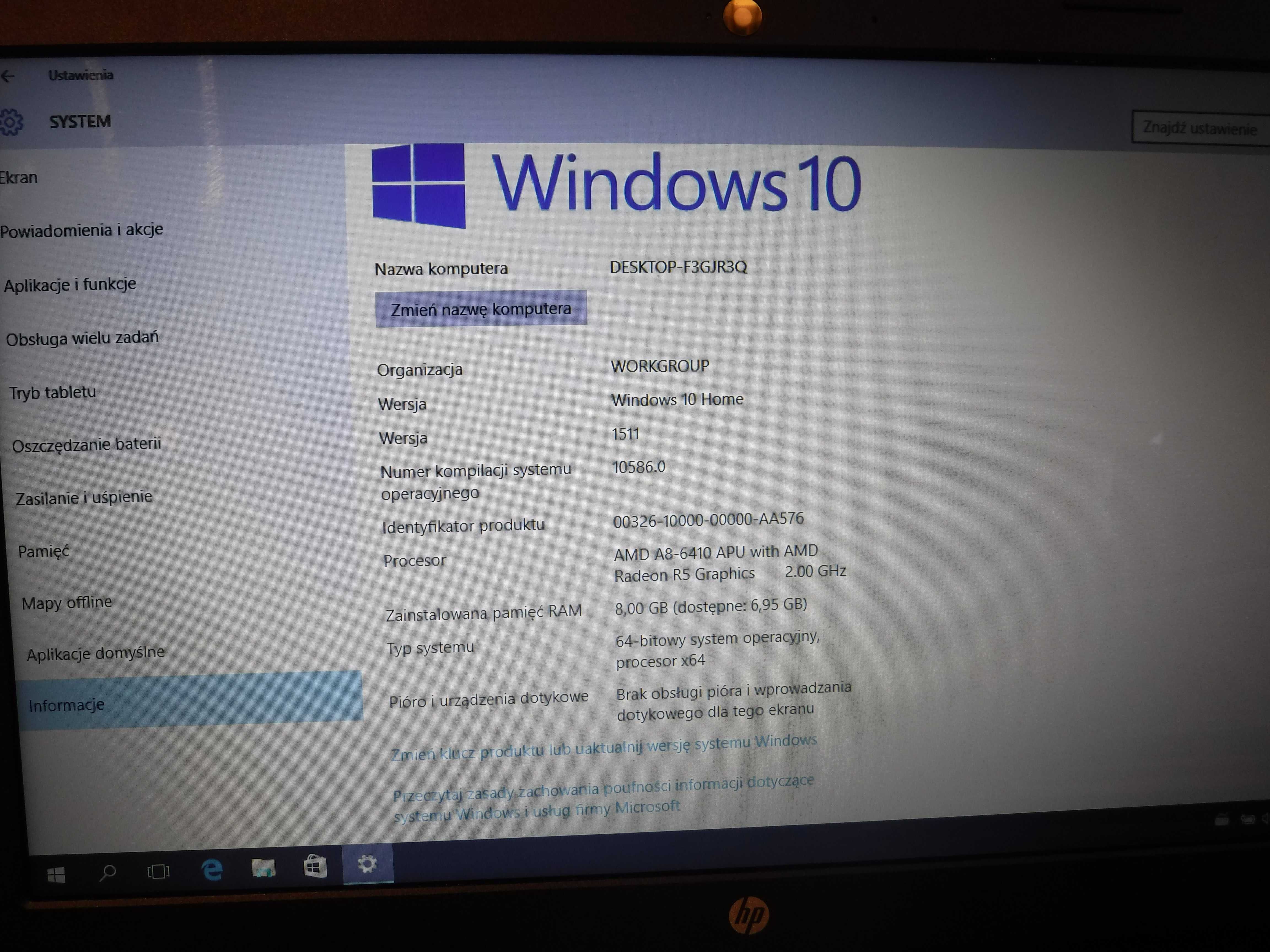 Laptop HP 15 g082no  ...