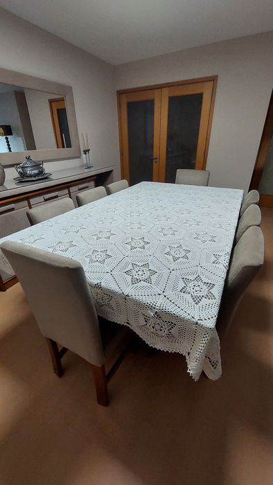 Toalha antiga (30 anos ) renda feita à mão