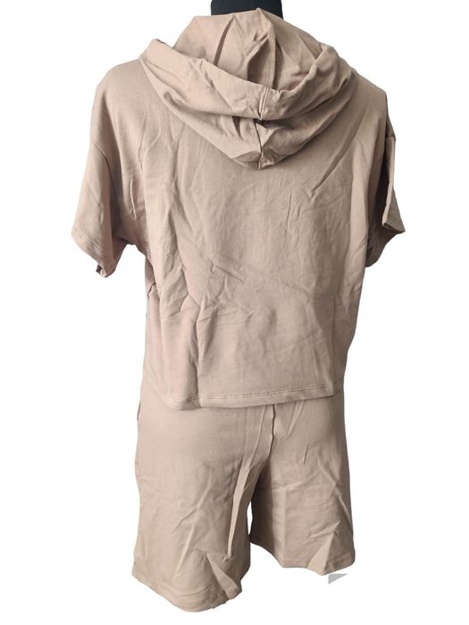 komplet damski bluzka i spodenki L/XL, beżowy