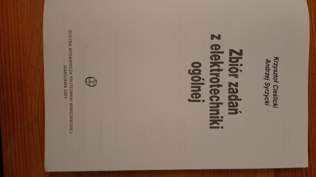 Zbiór zadań z elektrotechniki ogólnej Cieślicki, Syrzycki