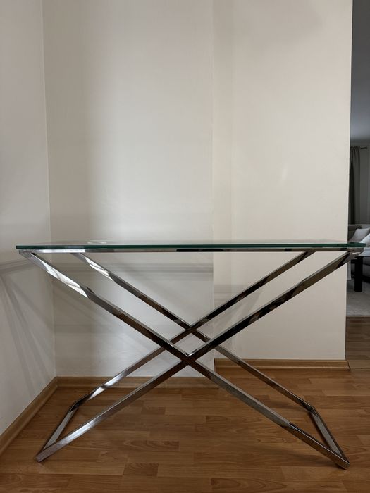 Konsola stal nierdzewna, szkło