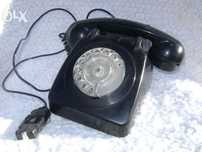 4 Telefones antigos pretos 1973, 75, 77 e 79