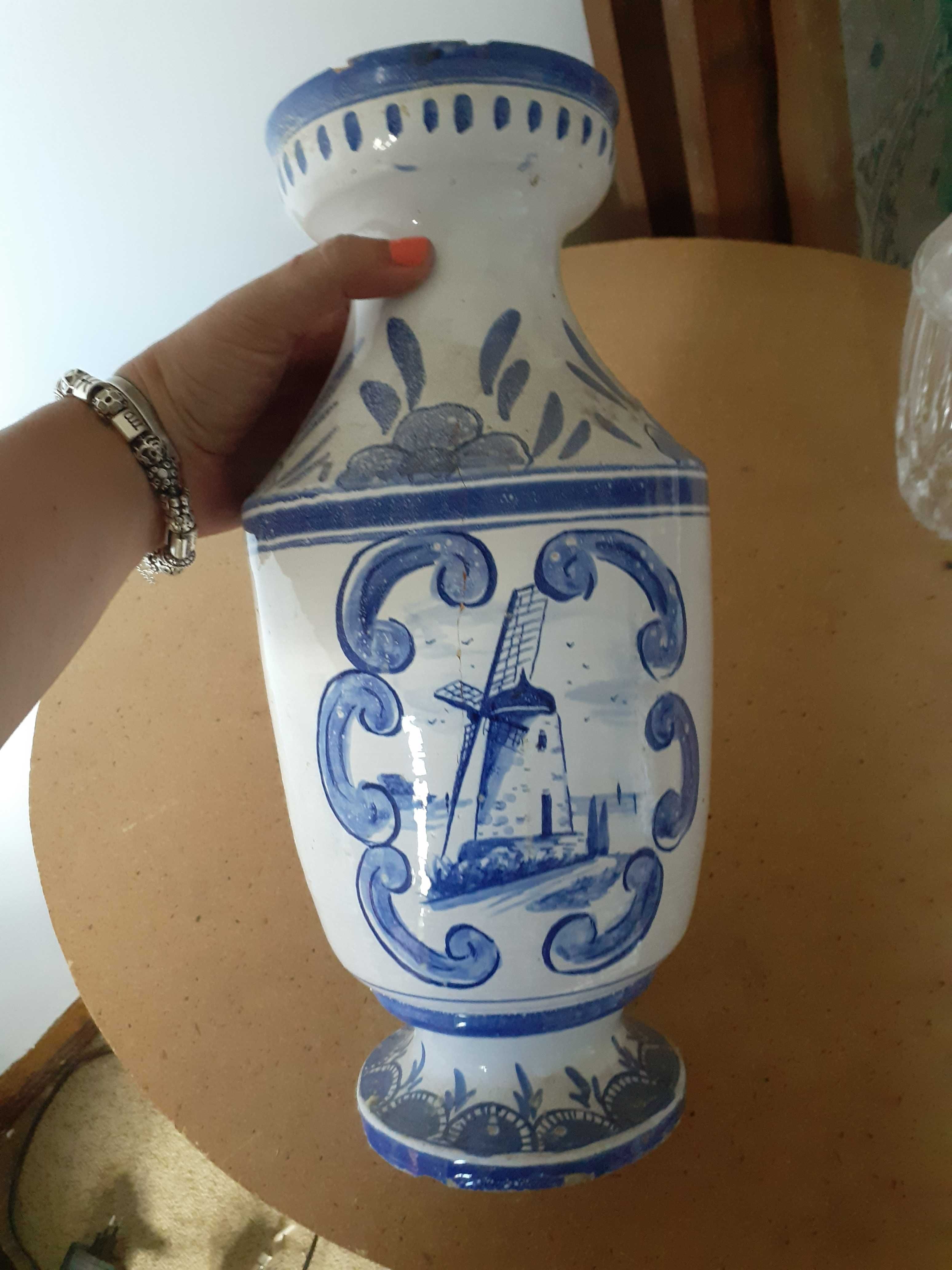 Jarrão de cerâmica original de São Miguel (Açores) pintado à mão