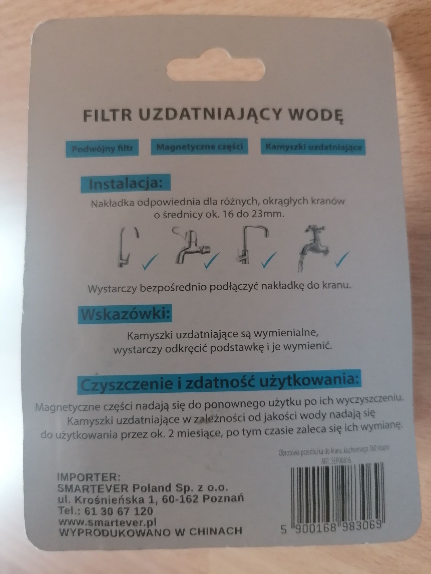 Przedłużka do kranu baterii perlator 360°