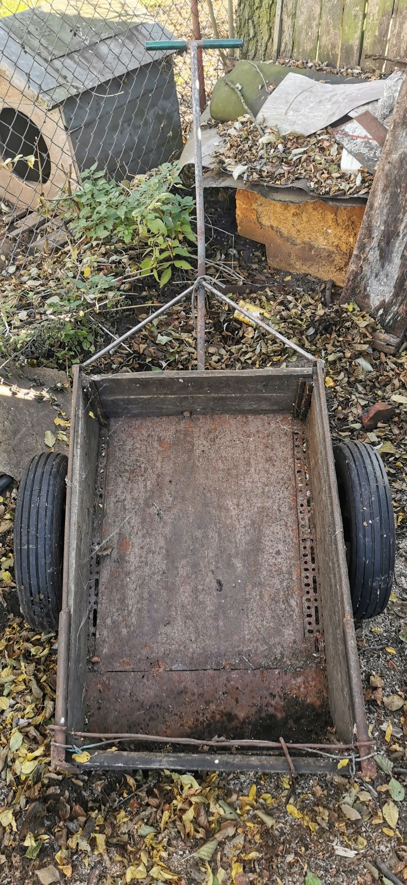 Wózek transportowy ogrodowy na grubych mocnych kołach