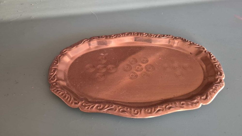 Mosiężna taca dekoracyjna – retro / vintage