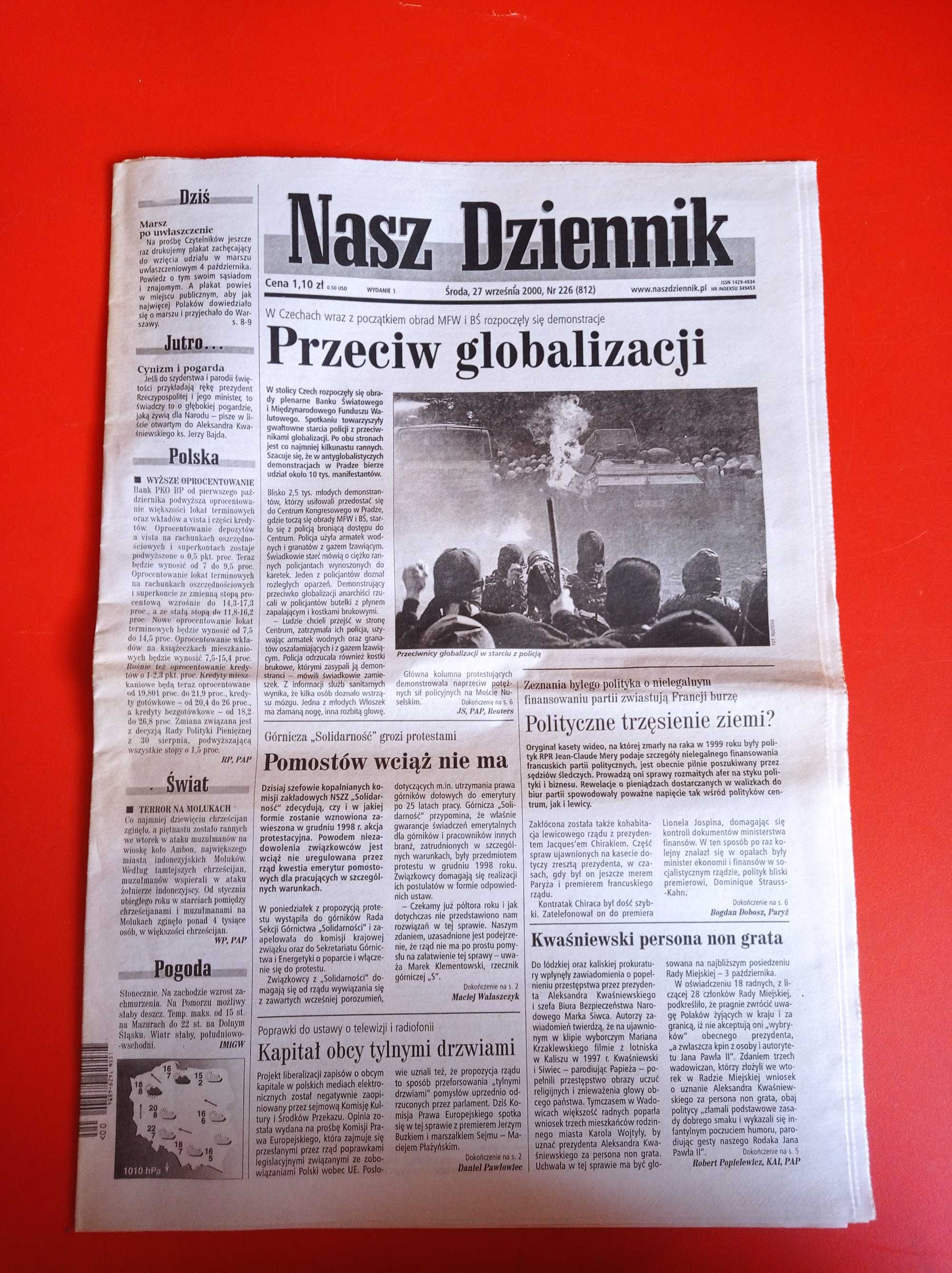 Nasz Dziennik, nr 226/2000, 27 września 2000