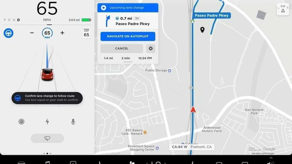 Кастомна навігація карти Tesla 2025 року