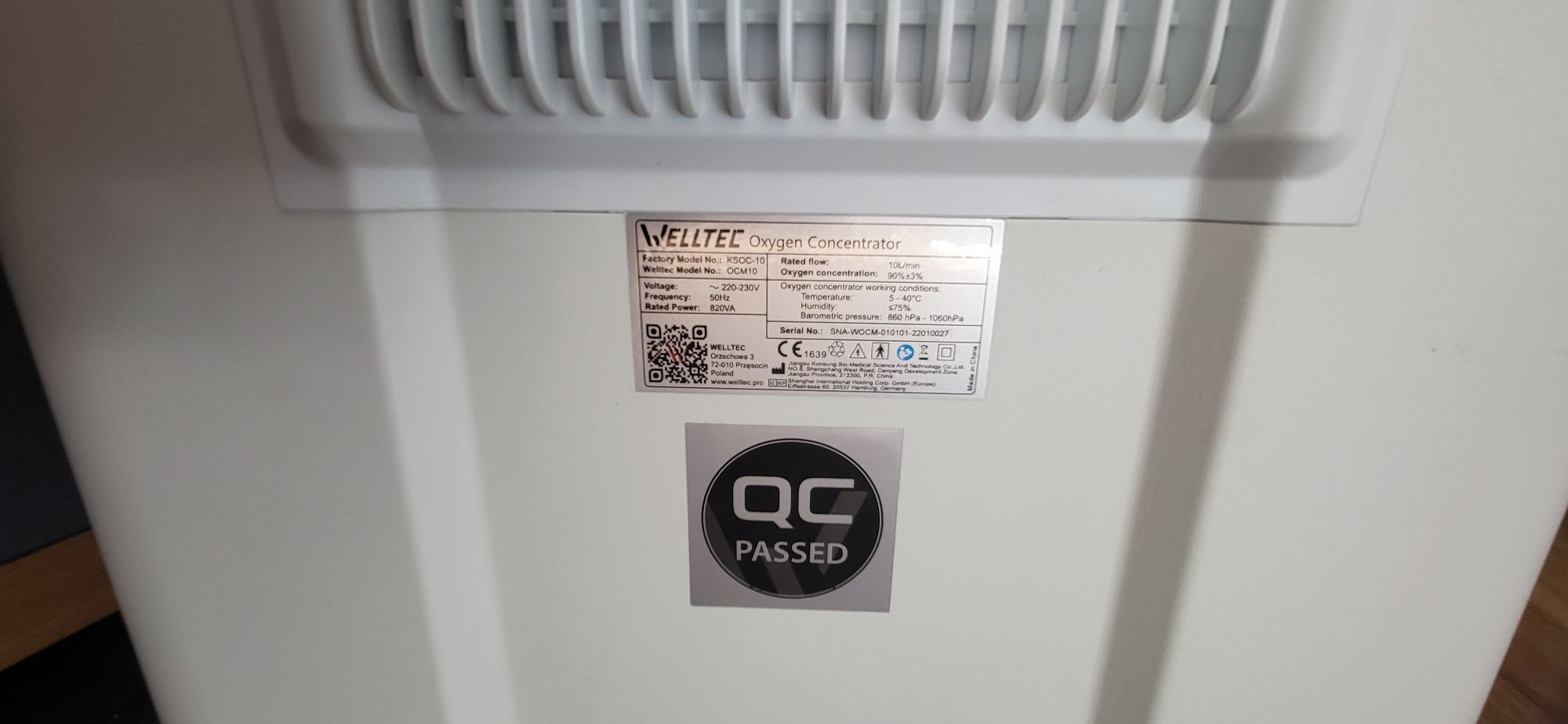 Koncentrator welltec pochp obturacyjna choroba płuc 10l na min