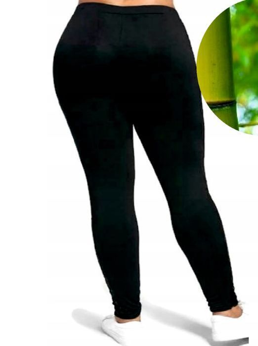 legginsy klasyczne spodnie damskie czarne duże 8/9 xl
