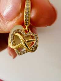 Serce podwójne gold Pandora charms