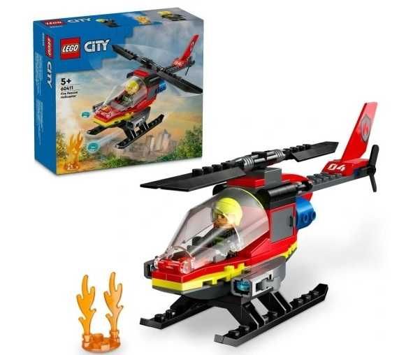 LEGO City. Strażacki helikopter ratunkowy. Obrotowe części. Wyrzutnie