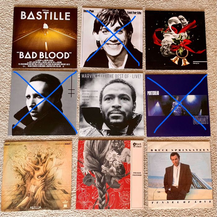 Płyty winylowe, kolekcja prywatna. m.in. Bastille, Cohen, Springsteen