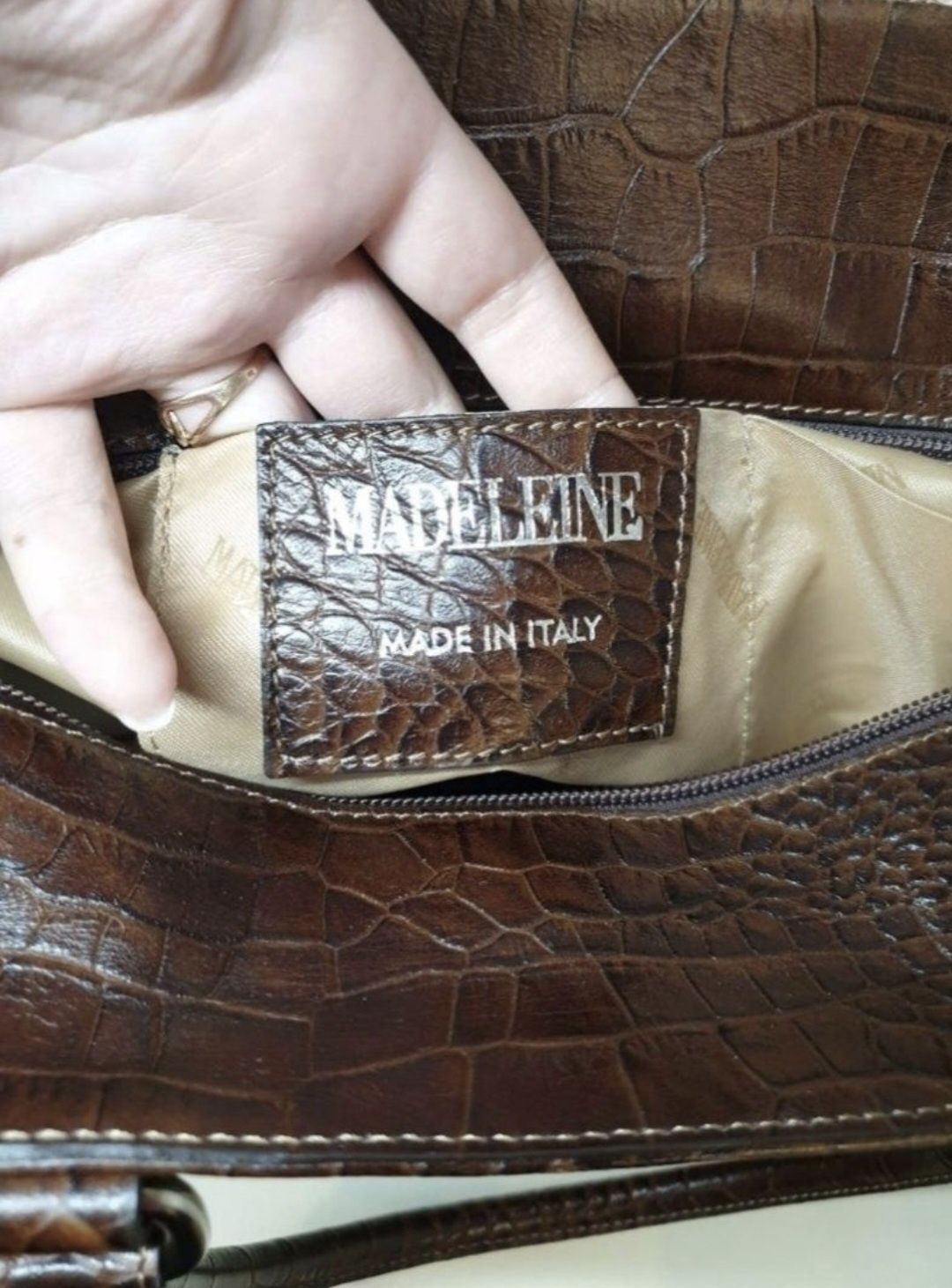 Сумка тоут Madeleine Италия 100% кожа Оригинал принт под крокодила