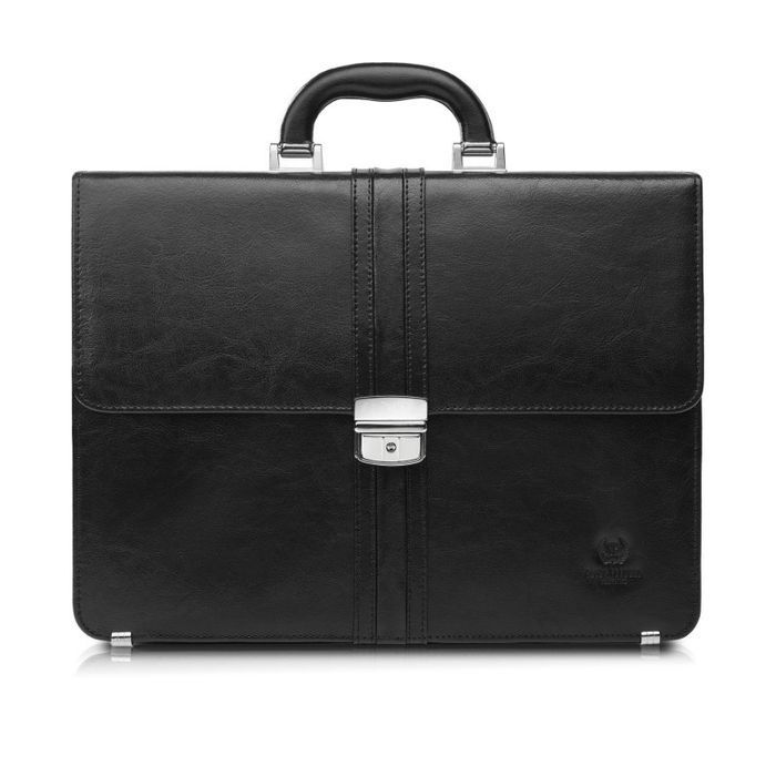 Aktówka męska skórzana Paolo Peruzzi do ręki i na ramię S-41-BL