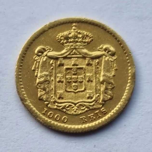 Moeda Ouro D. Pedro V  ano 1855