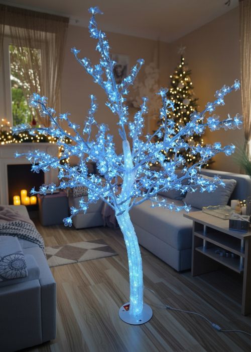 Drzewko led flash kwiat wisni 150 cm rozowe