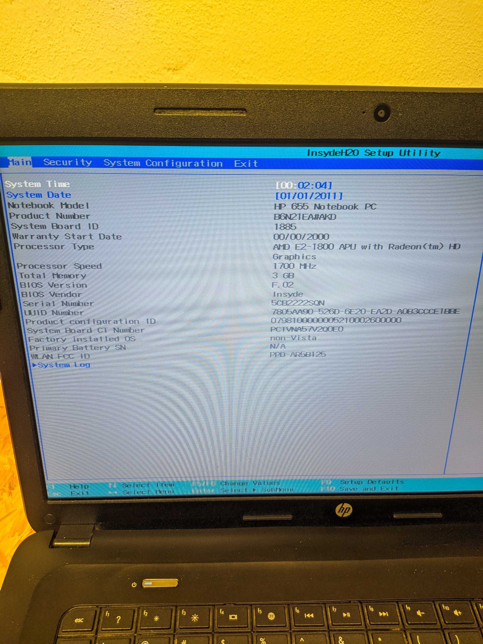 Laptop HP 655 po serwisie czyszczącym
