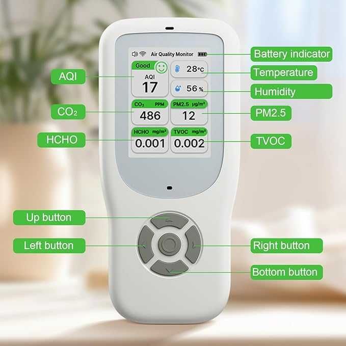 Czujnik jakości powietrza 10 w 1, NDIR WiFi, monitor jakości powietrza