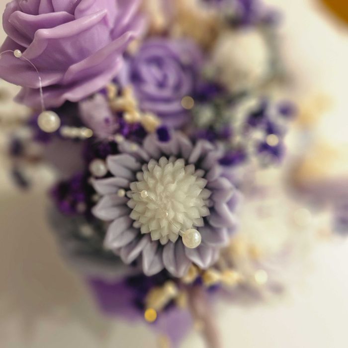 Flower box kwiaty mydlane prezent upominek lawenda