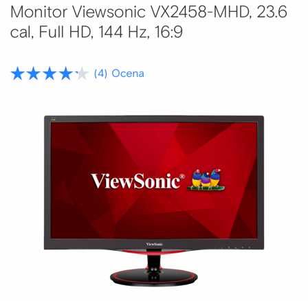 Monitor Viewsonix VX2458-MHD, 23.6cal, Full HD 144Hz 16:9