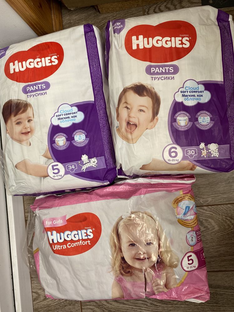 Трусики Huggies Pants Jumbo 5 / 6 и Подгузники Huggies ultra comfort 5