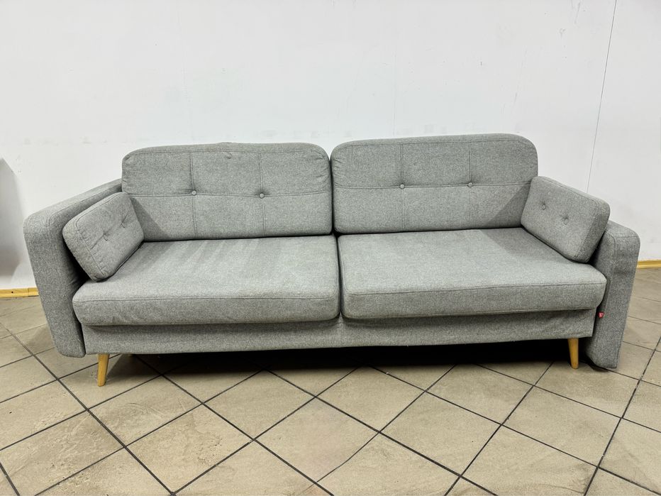 Szara sofa kanapa cornet II Lux 3DL Black Red white z funkcją spania