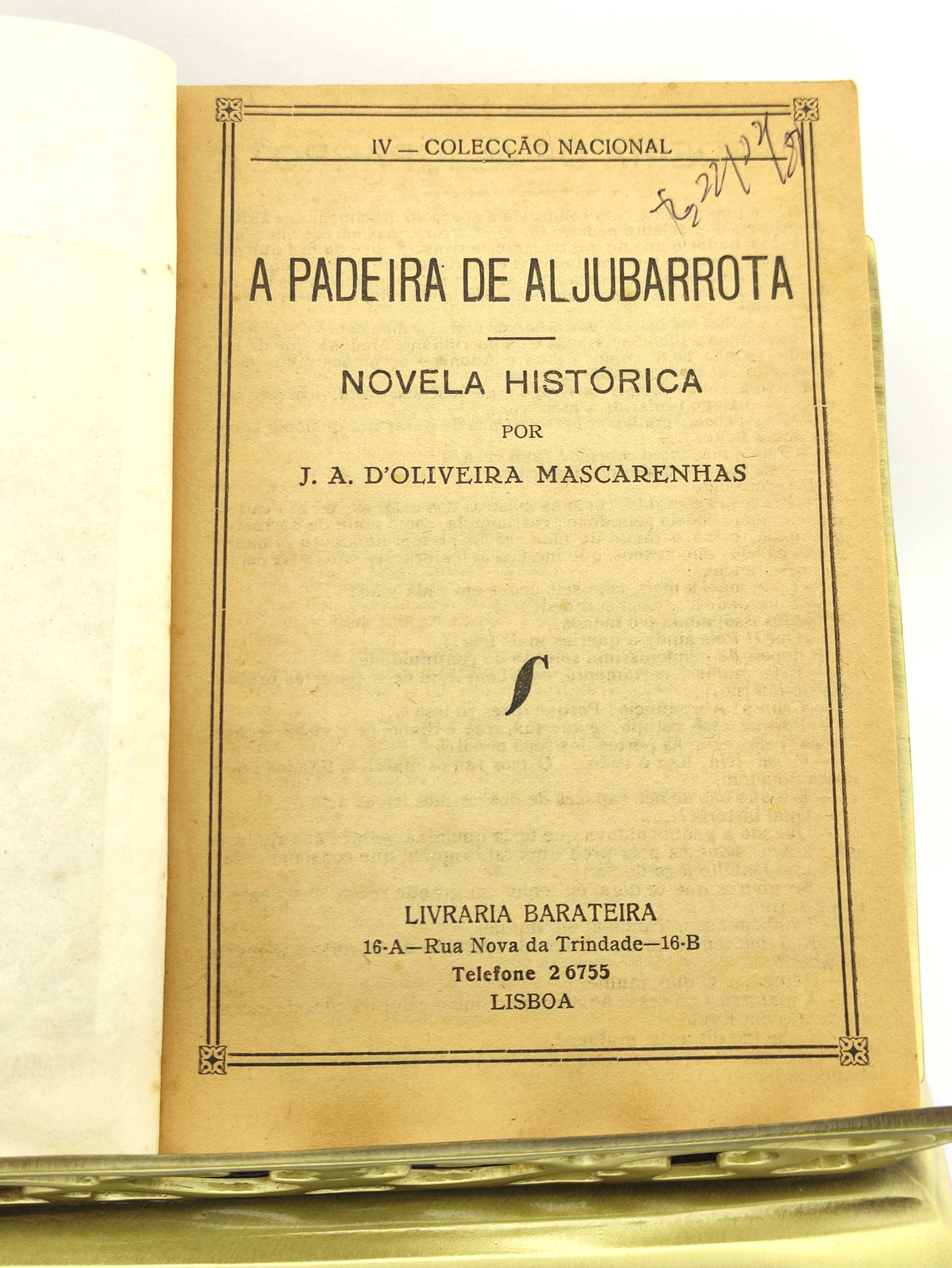 Folhetim "A Padeira de Aljubarrota" de J. A. d' Oliveira Mascarenhas