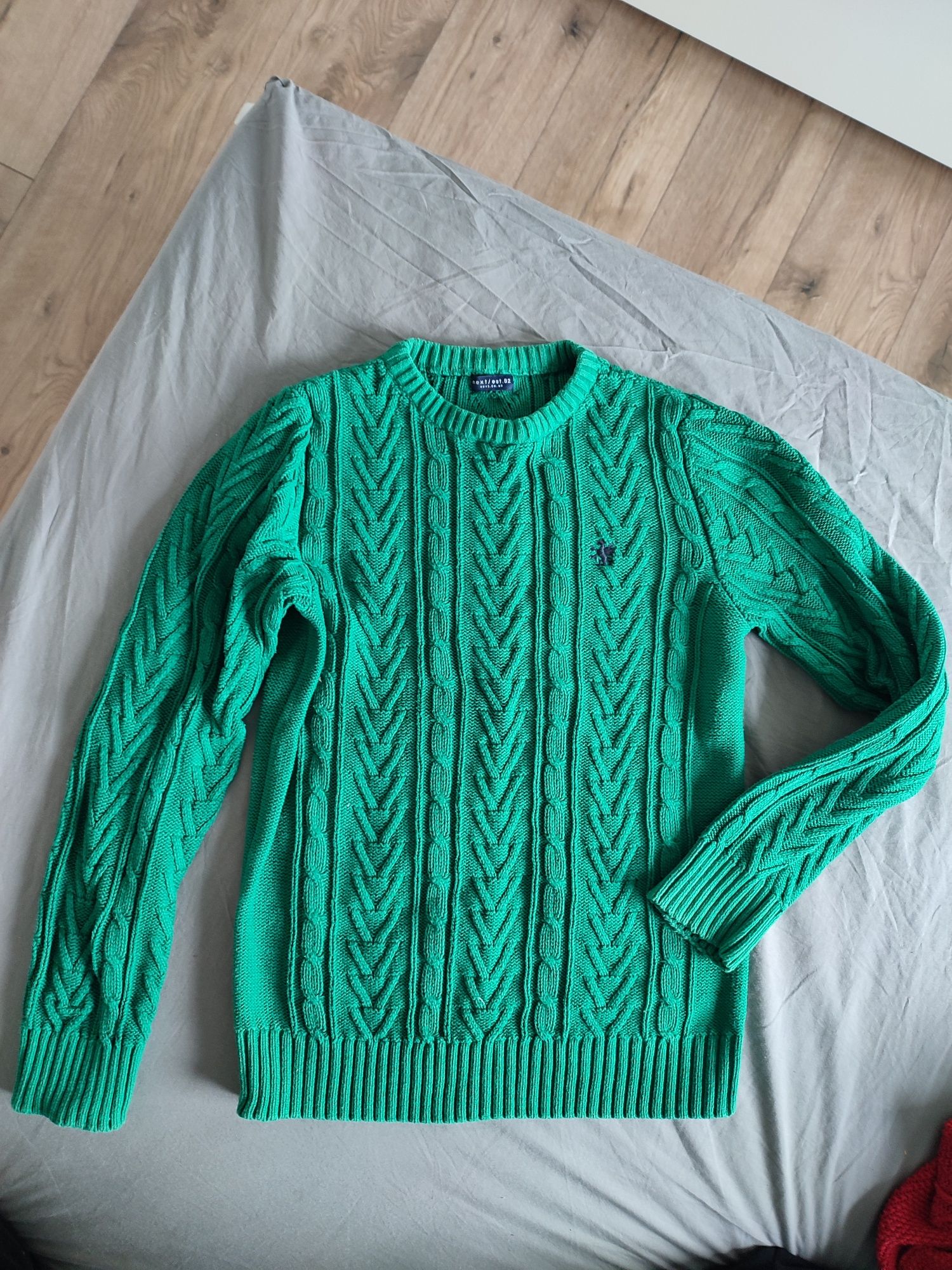 Next sweter zielony głęboki kolor XS 164