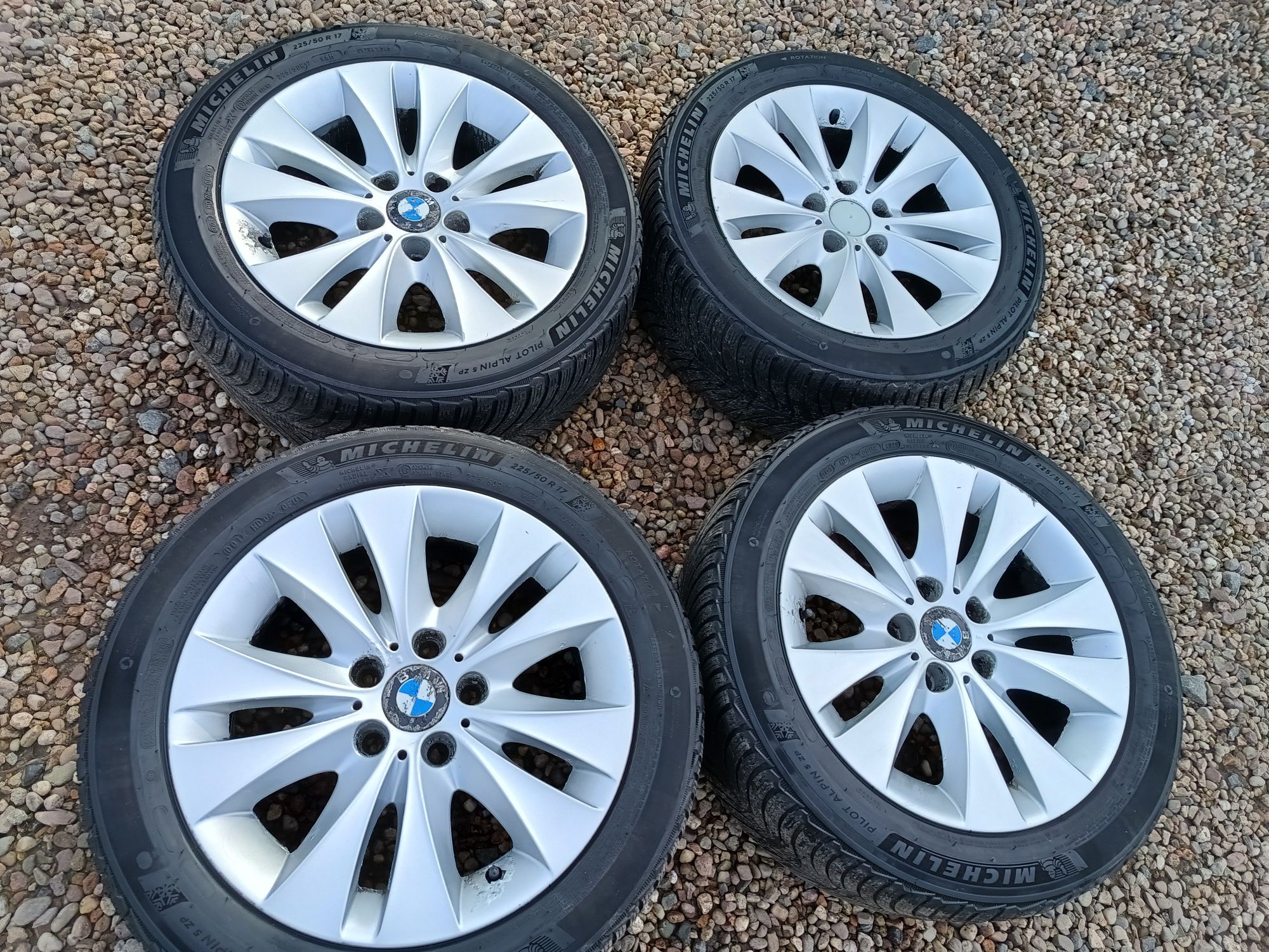 Alufelgi 5x120 17cali BMW 3, 5 e60, opony Michelin Alpine 5 225/50/17