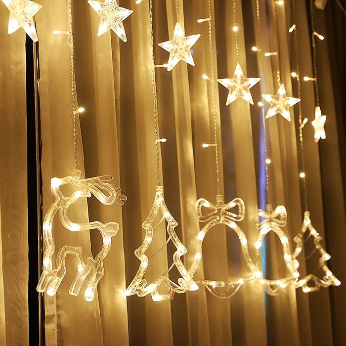 Reniferki Święta Kurtyna Lampki Led 3M Girlanda