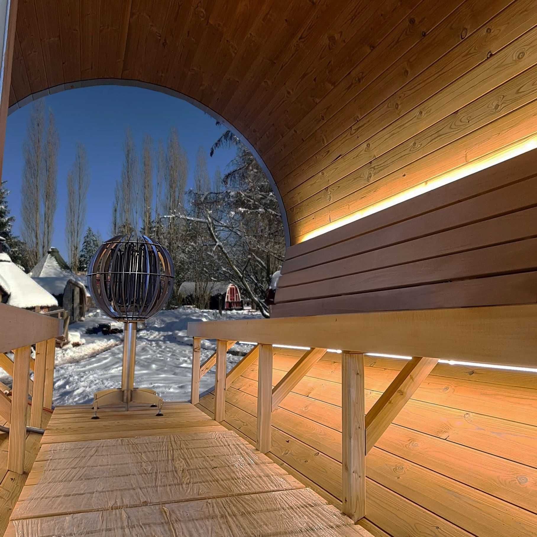 Sauna beczka ogrodowa 3m fińska ruska bania sauna sucha