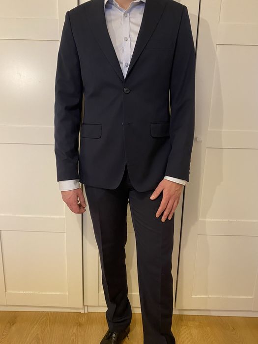 Garnitur granatowy slim