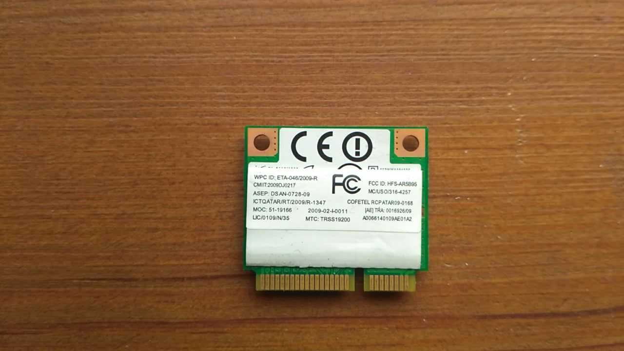 WiFi Bluetooth адаптер для ноутбука Mini PCI-E