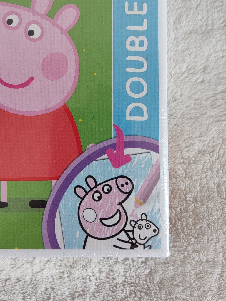 Nowe dwustronne puzzle świnka Peppa Pig 48 elementów do malowania 4+