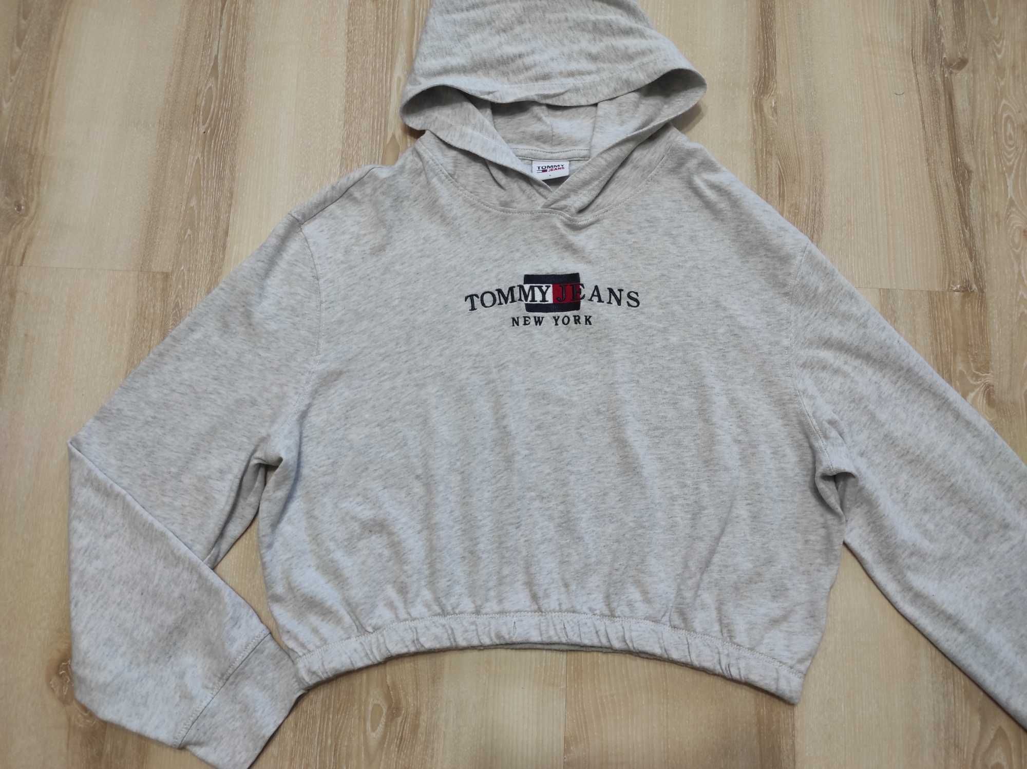 Кроп балахон худи оверсайз Tommy Hilfiger из тонкого коттона